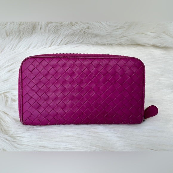 Bottega Veneta Intrecciato Orchid Purple pink Zip Wallet - Picture 6 of 15